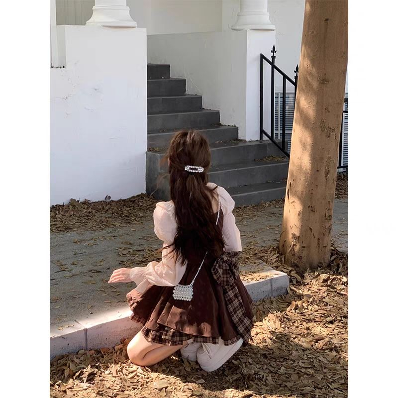 Đầm Chữ a Ôm Dáng Phong Cách retro Mùa Thu Mới Cho Nữ