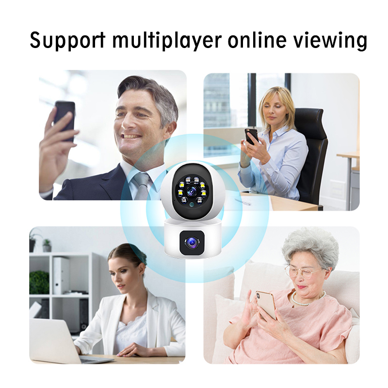 LLSEE, Ultra HD 3MP, Camera Wifi không dây, Camera Mini 360 Camera trong nhà, Màn hình kép một mắt, Cuộc gọi hai chiều, Tầm nhìn ban đêm đầy màu sắc, Báo động theo dõi di động.