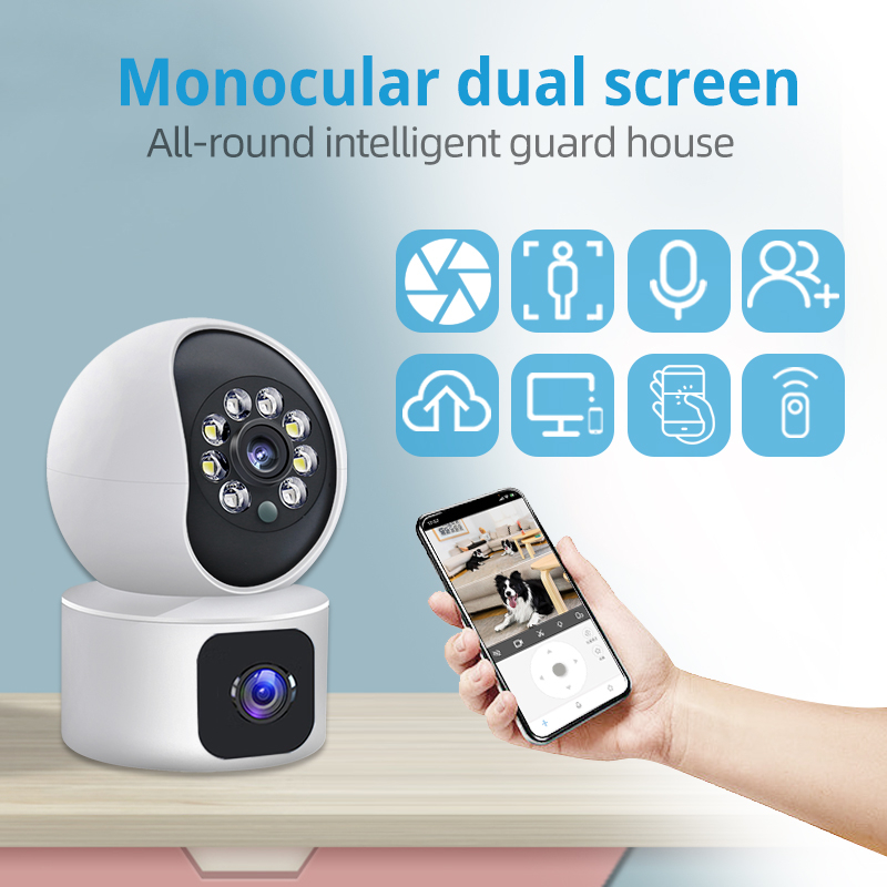 LLSEE, Ultra HD 3MP, Camera Wifi không dây, Camera Mini 360 Camera trong nhà, Màn hình kép một mắt, Cuộc gọi hai chiều, Tầm nhìn ban đêm đầy màu sắc, Báo động theo dõi di động.