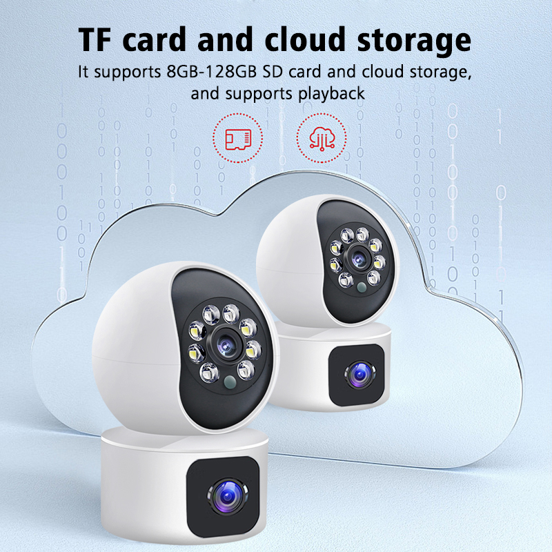 LLSEE, Ultra HD 3MP, Camera Wifi không dây, Camera Mini 360 Camera trong nhà, Màn hình kép một mắt, Cuộc gọi hai chiều, Tầm nhìn ban đêm đầy màu sắc, Báo động theo dõi di động.