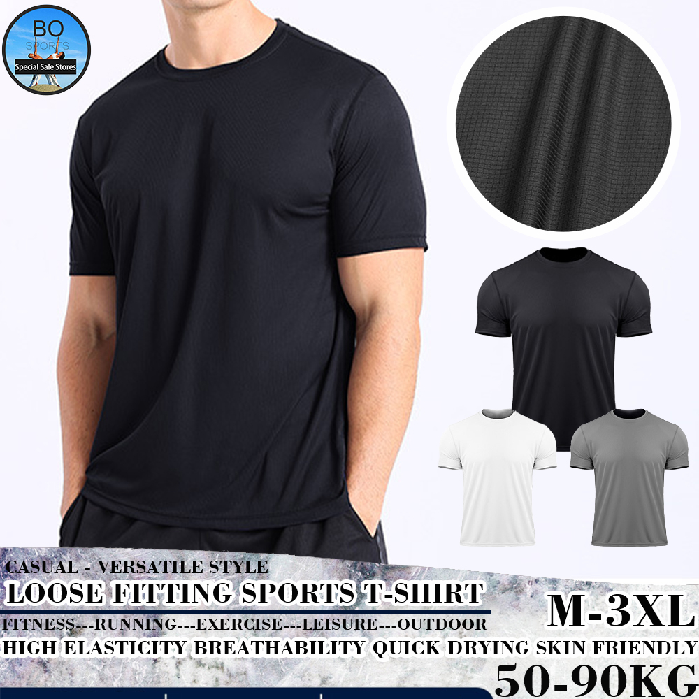 Men's loose fitting short sleeved quick drying t-shirt thoáng khí hàng đầu độ đàn hồi cao thân thiện với da