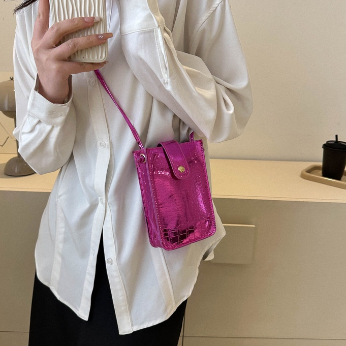 Mới Túi Đeo Chéo Da pu Màu Trơn Bóng Thời Trang Cho Nữ