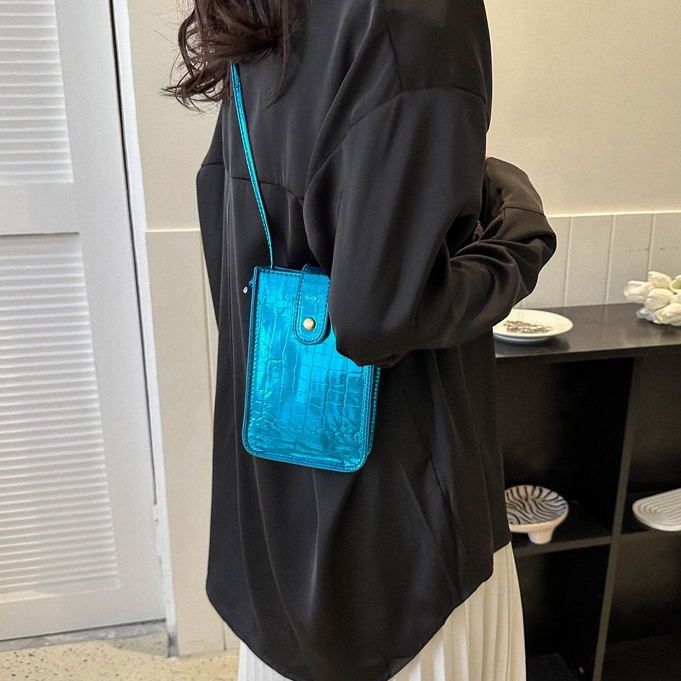 Mới Túi Đeo Chéo Da pu Màu Trơn Bóng Thời Trang Cho Nữ