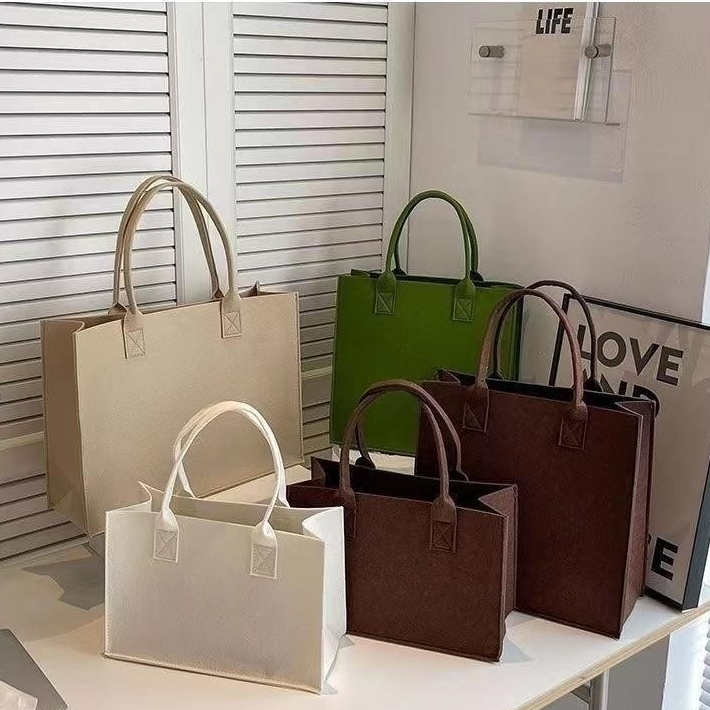 Shi chen Túi Xách tote Bằng Vải Nỉ In Chữ Phong Cách Phổ Biến Sức Chứa Lớn Thông Dụng Cho Nữ