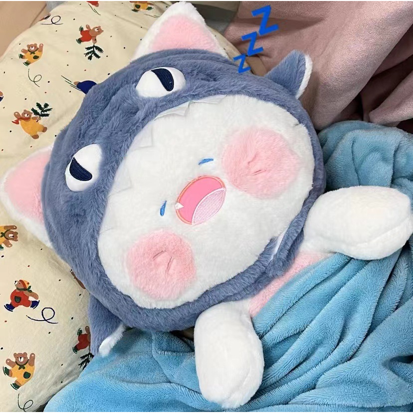 Mr.Puffer Thú Nhồi Bông Hình Cá Mập Đội Mũ Nguỵ Trang Trí Siêu Mềm