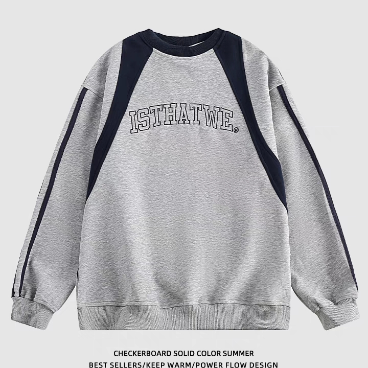 Áo Nỉ Dài Tay Thêu Chữ Phong Cách retro Mỹ Mới Cho Nam Nữ