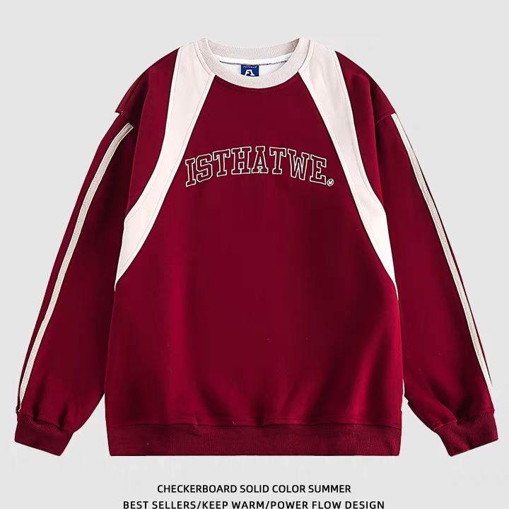 Áo Nỉ Dài Tay Thêu Chữ Phong Cách retro Mỹ Mới Cho Nam Nữ