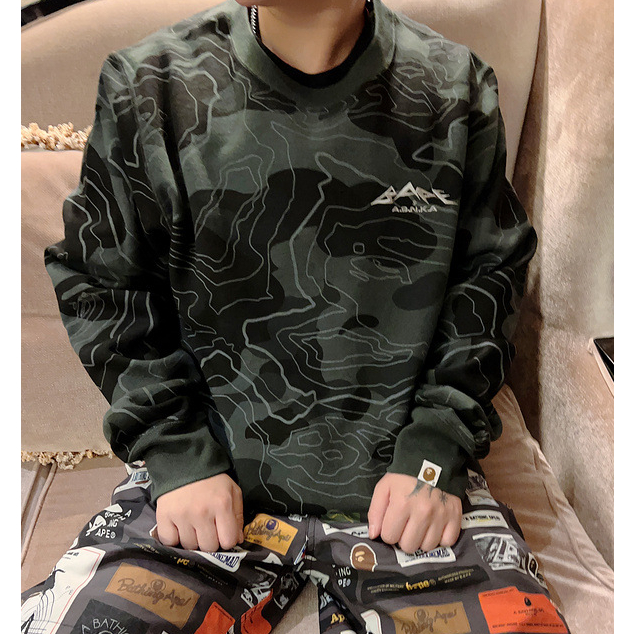 BAPE Áo len cổ tròn thường dành cho nam và nữ mới