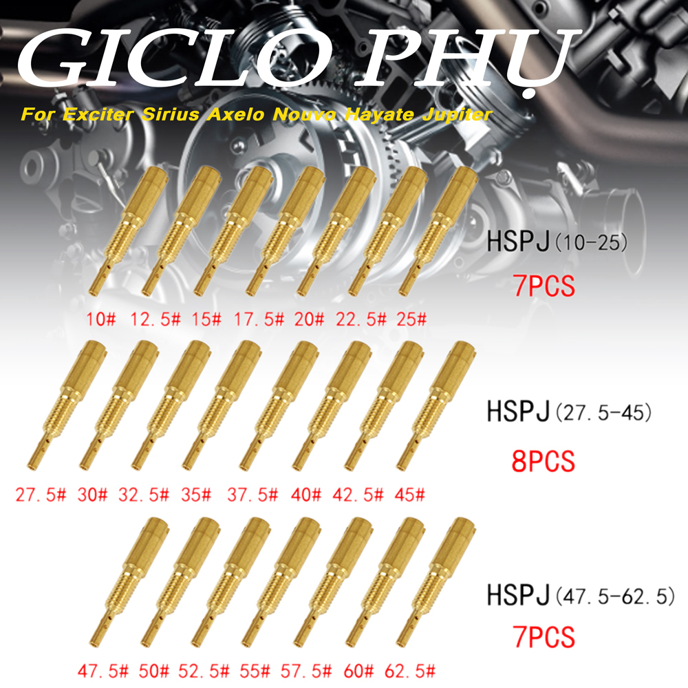 Exciter Sirius Axelo Nouvo Hayate Jupiter GICLO CHÍNH PHỤ 7/8 GICLO PHỤ BỘ CHẾ