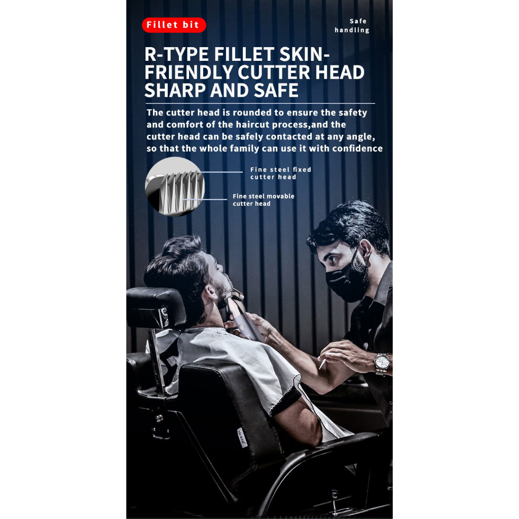 Tông đơ cắt tóc KEMEI chuyên nghiệp không dây sạc lại được