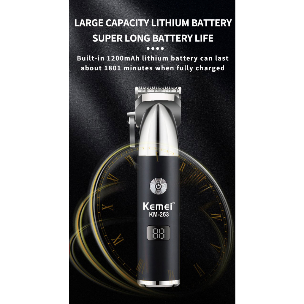 Tông đơ cắt tóc KEMEI chuyên nghiệp không dây sạc lại được