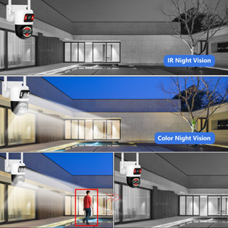 AIOOK Outdoor Security Camera 24MP HD WIFI Camera 8K 10X Optical Zoom Colors Night Vision IP66 Waterproof Two Way Dialogue YOOSEE Camera IP Camera CCTV Screen