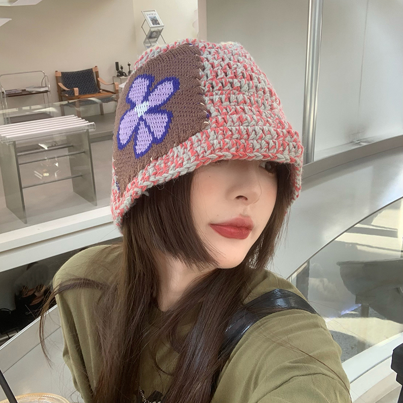 Mũ bucket Dệt Kim Thời Trang Thu Đông Phong Cách retro Cho Nữ