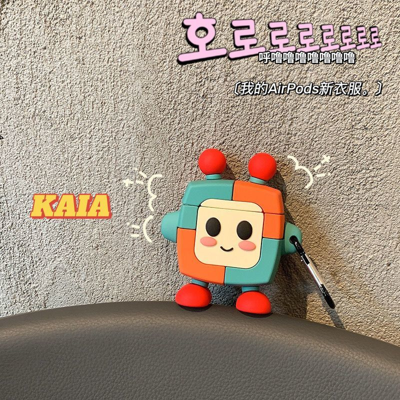 Vỏ Bảo Vệ Hộp Sạc Tai Nghe airpods 1 2 3 pro Bằng Silicon Mềm Hình robot Hoạt Hình Dễ Thương