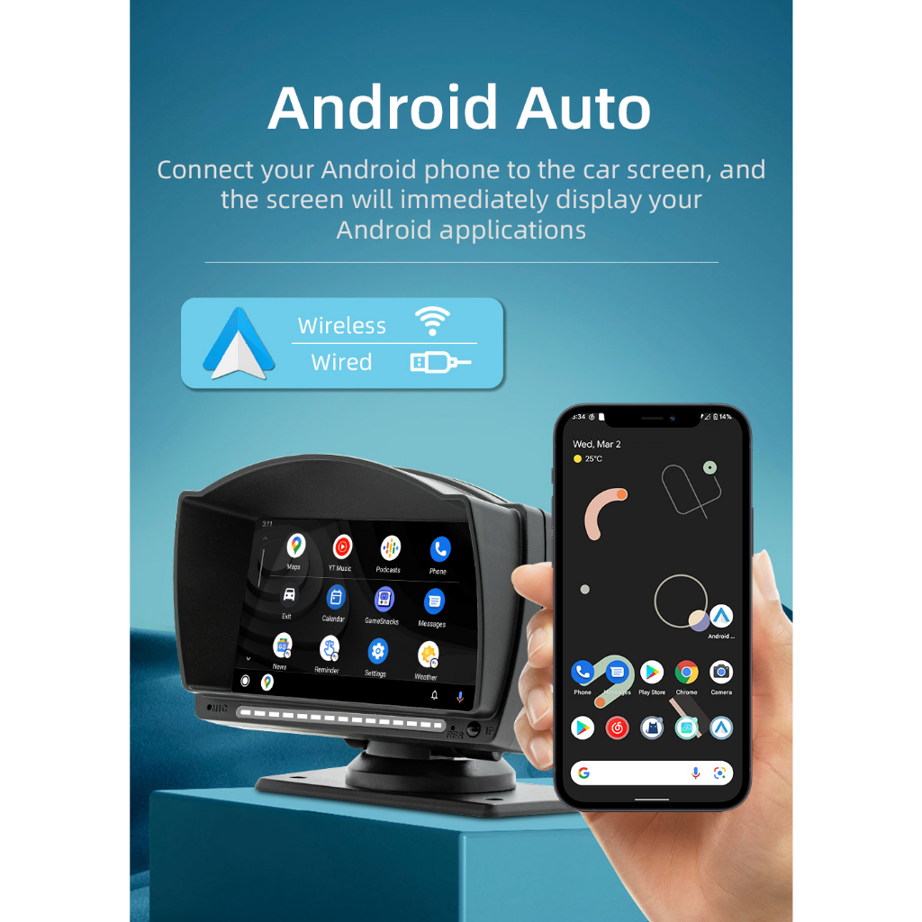 Essgoo Thiết Bị Định Vị gps Không Dây Cảm Ứng 4.7 inch Cho apple carplay android