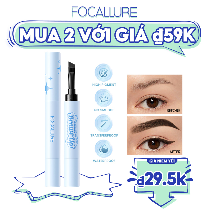 Kem Kẻ Lông Mày 3D FOCALLURE 2 Trong 1 Chống Mồ Hôi Không Nhòe Sắc Tố Cao