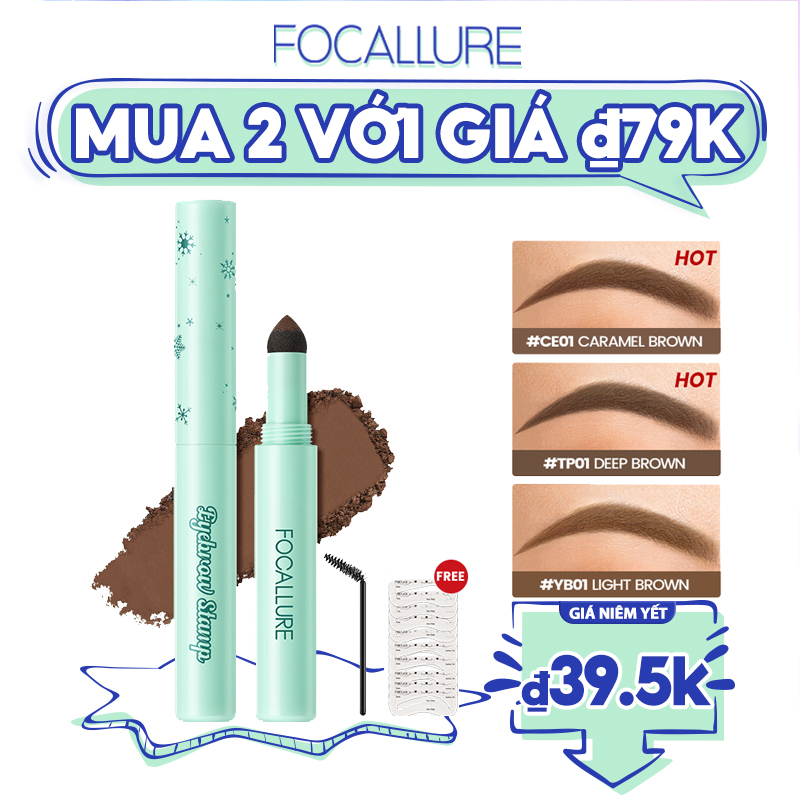 Phấn Trang Điểm Lông Mày FOCALLURE 2 Trong 1 Chống Nước Đa Năng Tiện Dụng