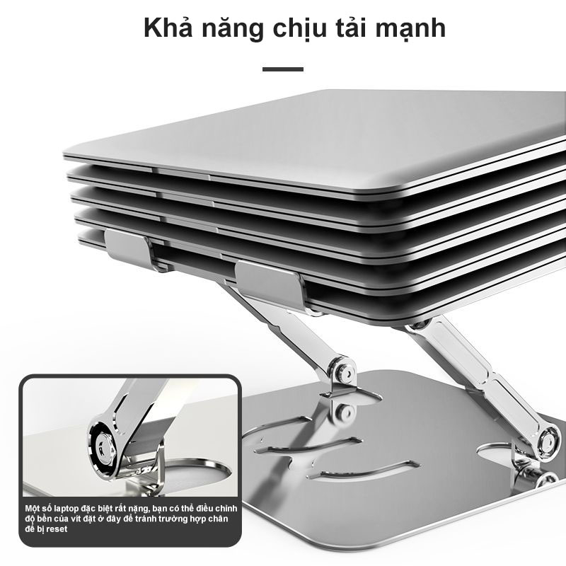 Giá đỡ laptop TAIPULING bằng nhôm có thể gập lại điều chỉnh chiều cao 3-14.5 cm cho điện thoại di động/ máy tính bảng