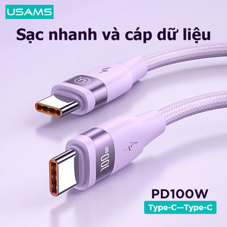 Usams Dây Cáp Sạc Nhanh USB Type-C IP PD100W Cho 1phone15 IPd Android IP8-14  Máy tính bảng