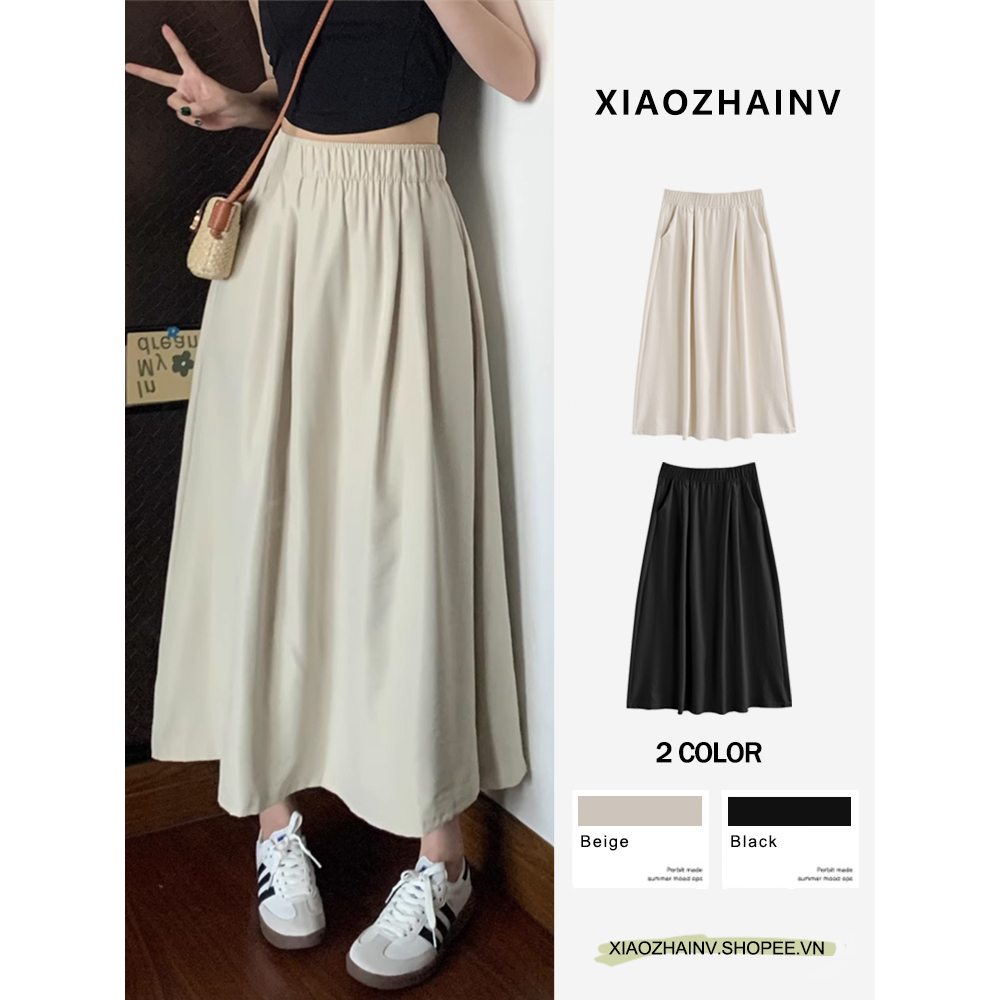 Xiaozhainv Chân Váy Chữ A Lưng Cao Thời Trang Mùa Hè Phong Cách Hàn Quốc Cho Nữ