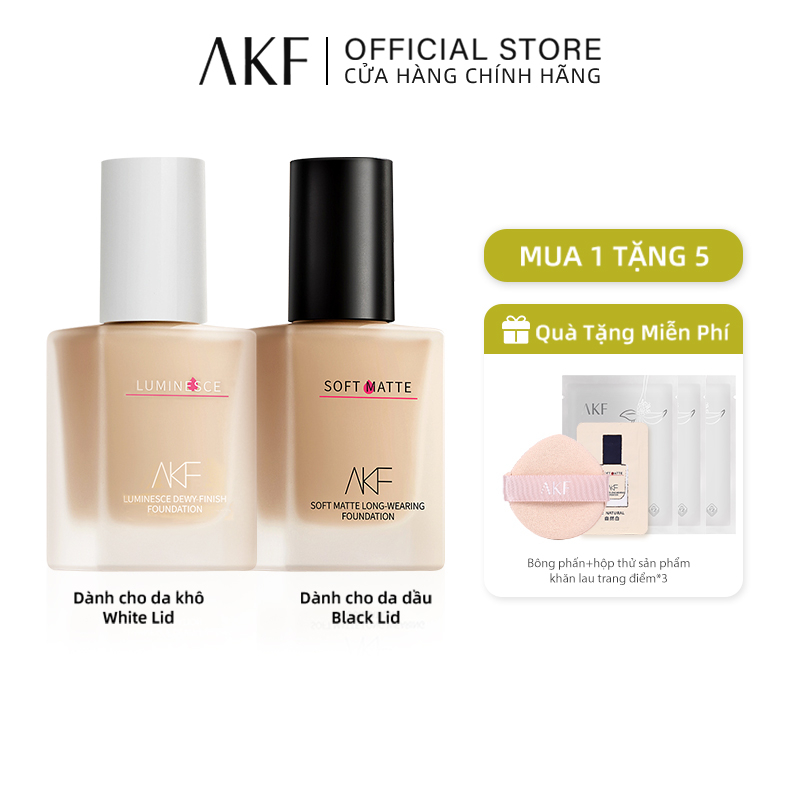 【AKF】Kem nền dạng nén chất lì AKF dưỡng ẩm kiểm soát dầu 35g