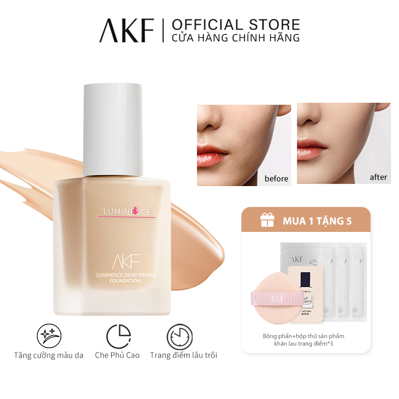 【AKF】Kem nền AKF lâu trôi dạng lỏng che khuyết dưỡng ẩm kiểm 35g