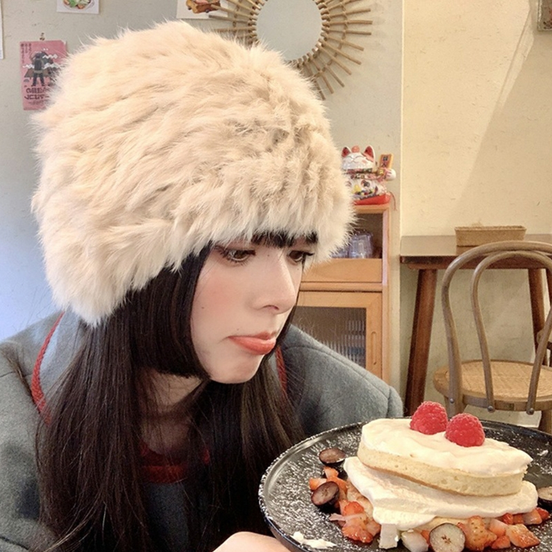 Mũ lông thỏ thời trang thu đông sành điệu cho nữ