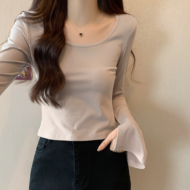 Áo Thun Cổ Vuông Dài Tay Dáng Ôm Thời Trang Nữ Quyến Rũ 67590
