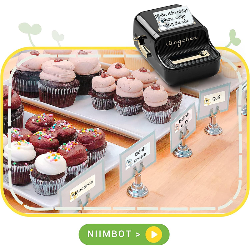 NIIMBOT B21/ B1/ B203 Giấy nhãn màu nguyên chất Mã vạch Giá Kích thước Nhãn tên Chống nước Chống dầu.