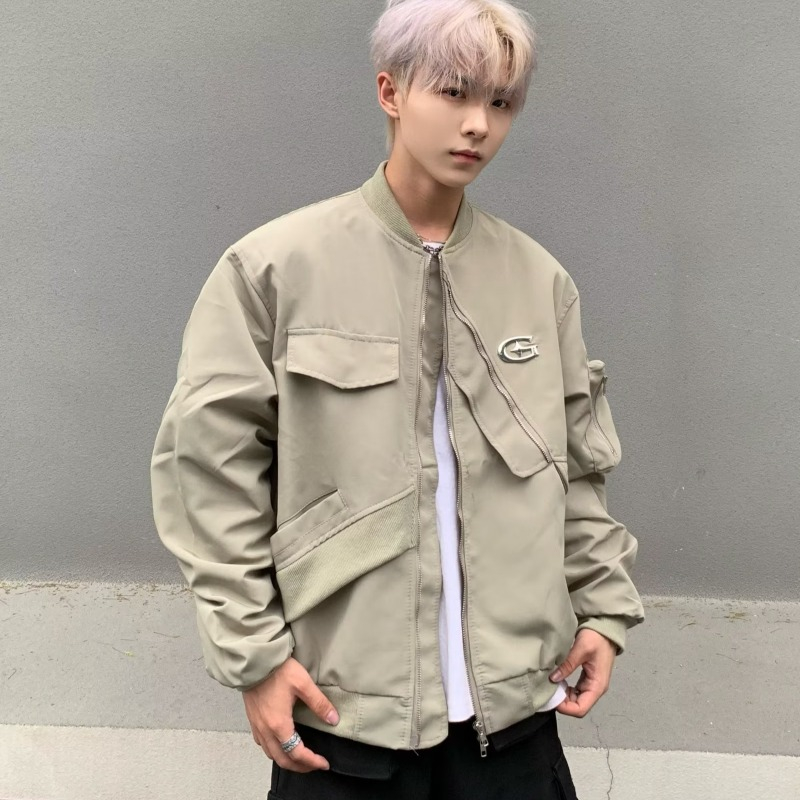 YOUTANG Áo Khoác Dáng Rộng Phong Cách retro Mỹ Thời Trang Xuân Thu Cho Nam Nữ