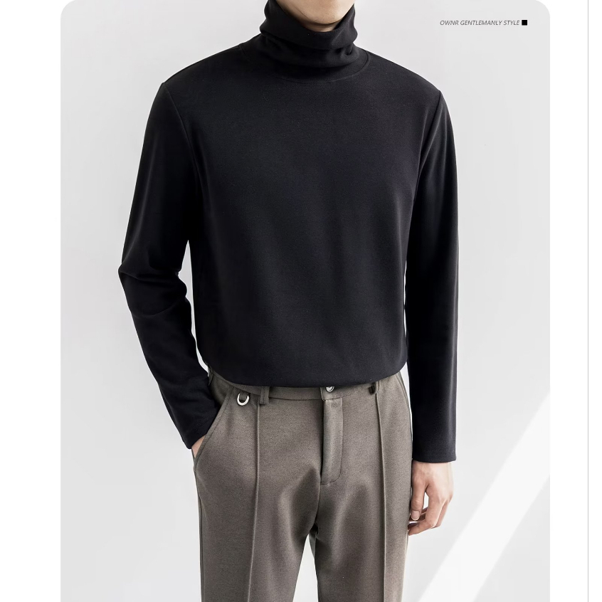 Hanlu Áo Vải Dài Tay Dáng Ôm Đơn Giản Đa Năng Thời Trang Chất Lượng Cao Thân Thiện Với Da Ấm Áp Và Da Chất Lượng Cao Cho Nam