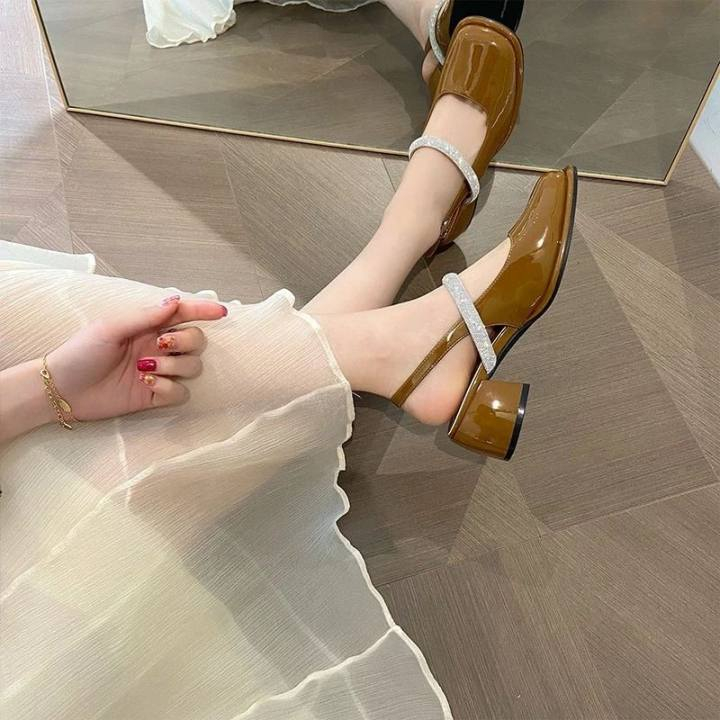 Xăng đan Cao Gót Đế Dày Thời Trang Thanh Lịch Cho Nữ