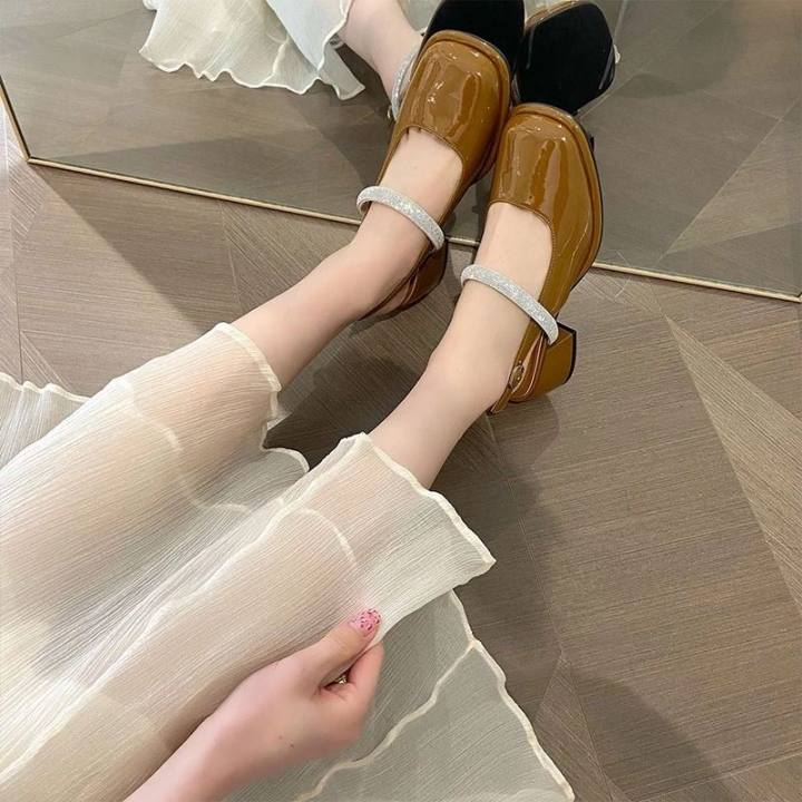 Xăng đan Cao Gót Đế Dày Thời Trang Thanh Lịch Cho Nữ