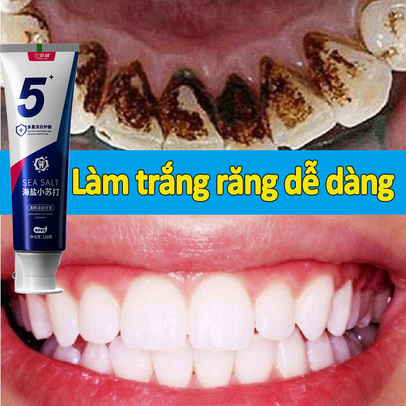 Kem Đánh Răng Làm Trắng Răng loại bỏ cao răng hôi miệng tẩy ố vàng Không Chứa Florua kem đánh răng baking soda 120g