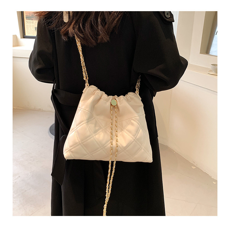 Túi xách SUPERCUTE da PU dây rút màu trơn sức chứa lớn dễ phối đồ thời trang cho học sinh