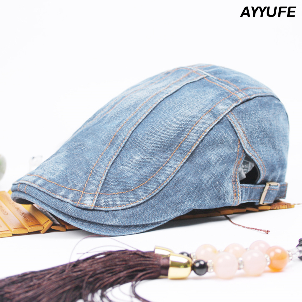 Nón Beret Vải Jean Phong Cách Phương Tây Cho Nam