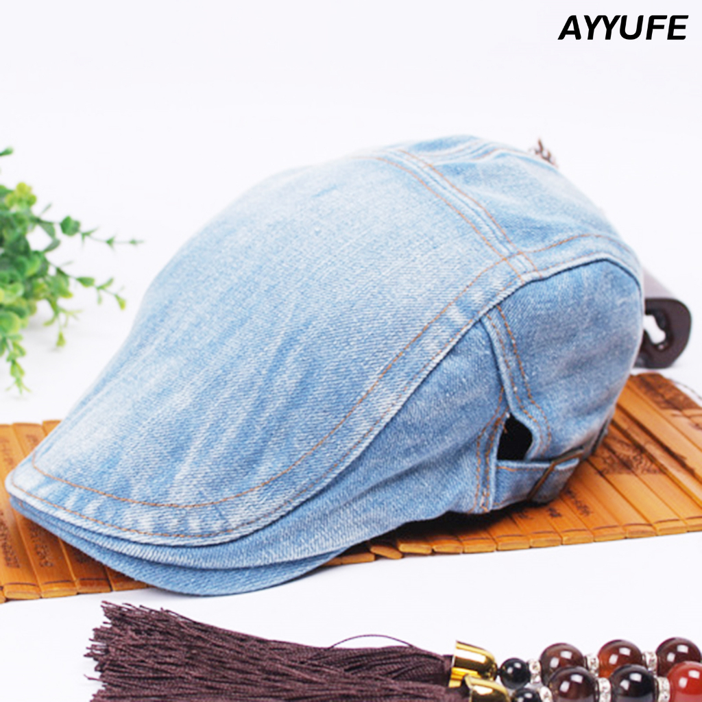 Nón Beret Vải Jean Phong Cách Phương Tây Cho Nam