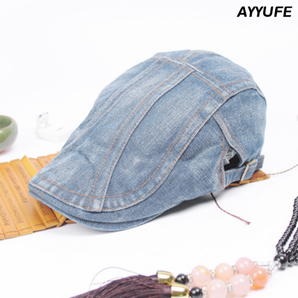 Nón Beret Vải Jean Phong Cách Phương Tây Cho Nam