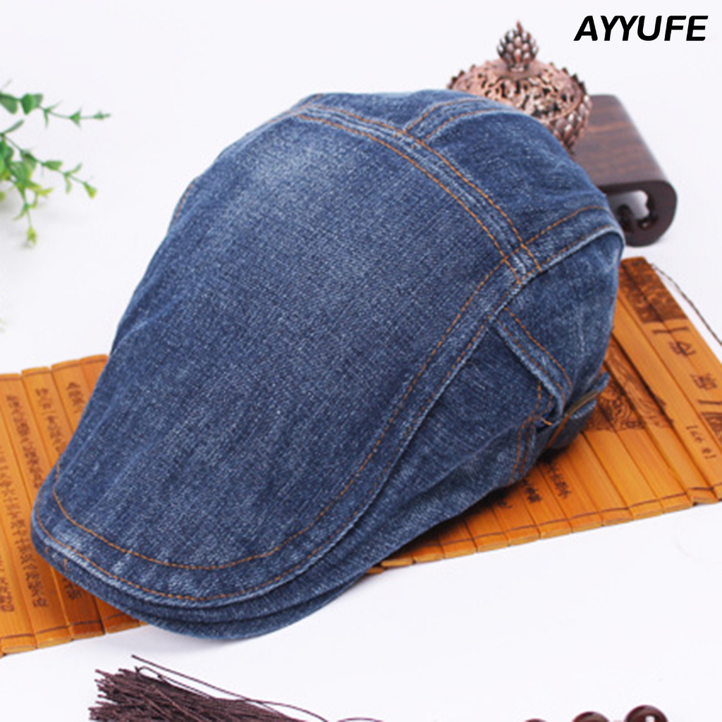 Nón Beret Vải Jean Phong Cách Phương Tây Cho Nam