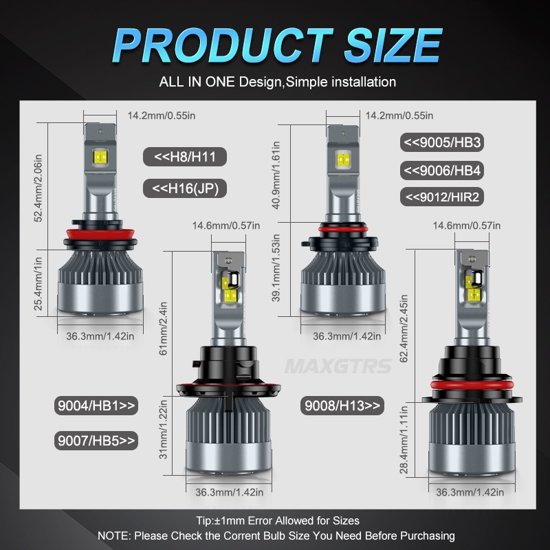 Set 2 Đèn Pha LED H7 H4 HB2 9003 H8 H9 H11 HB3 9005 HB4 9006 9004 HB1 9007 HB5 H3 H13 9008 H1 Xh50 90W 18000LM