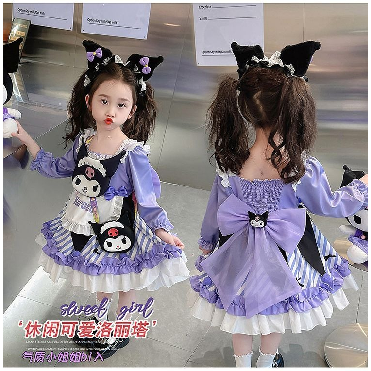 Kuromi Đầm Công Chúa Phong Cách lolita Xinh Xắn Cho Bé Gái