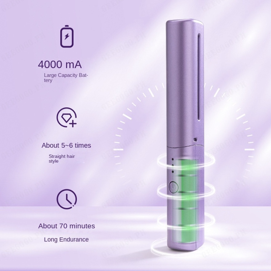 Lược Điện Chải Thẳng / Xoăn Tóc mini Không Dây Thông Minh Đa Năng