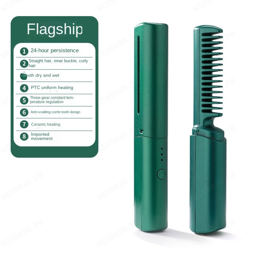 Lược Điện Chải Thẳng / Xoăn Tóc mini Không Dây Thông Minh Đa Năng