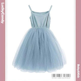 Luckycandy Đầm Công Chúa Hai Dây Sát Nách Vải cotton Phối Ren 6 Màu Xinh Xắn Cho Bé Gái 1-9 Tuổi