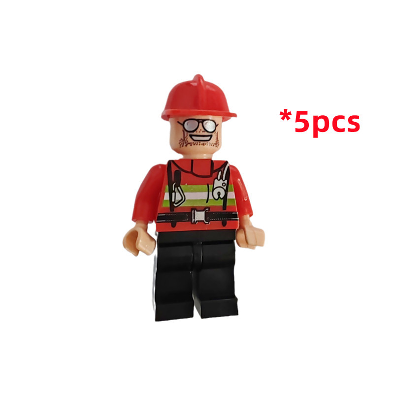 Bộ 5 Mô Hình Lắp Ráp Cảnh Sát/ Lính Cứu Hỏa S010