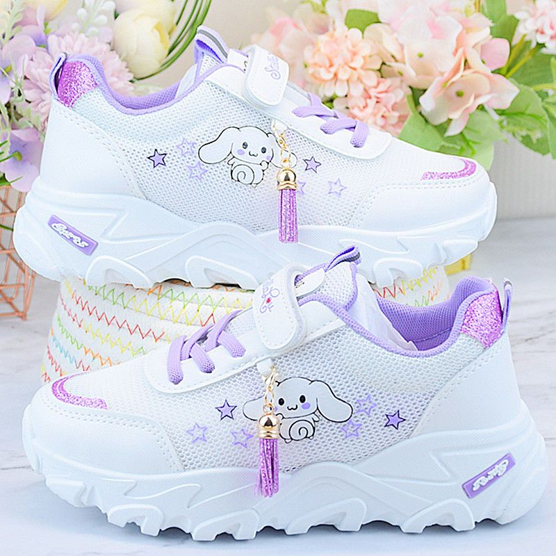 Giày chạy bộ thể thao bề mặt da thời trang mùa thu cho trẻ em gái