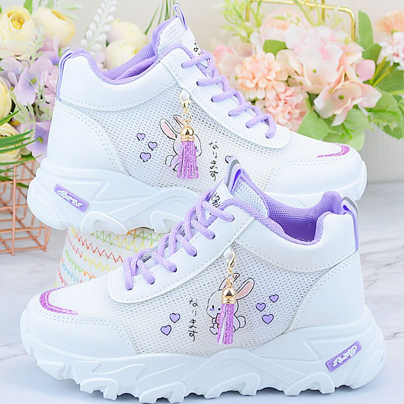 Giày chạy bộ thể thao bề mặt da thời trang mùa thu cho trẻ em gái