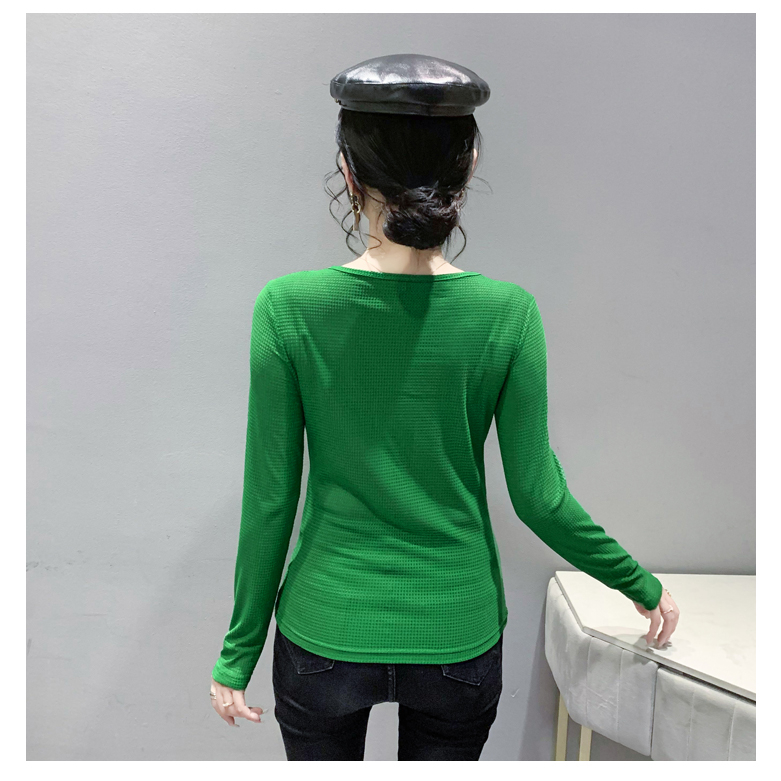 Áo Thun Tay Dài Cổ Chữ v Phối Lưới In Họa Tiết Da Báo Phong Cách Châu Âu Thời Trang Mùa Thu 2023