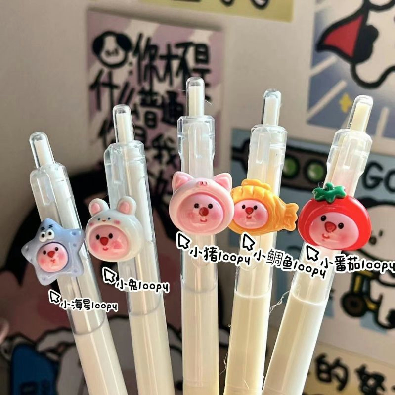 Hoạt Hình Bút Bi Mực Đen Nhanh Khô Ngòi 0.5mm