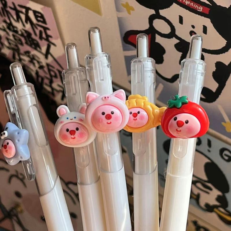 Hoạt Hình Bút Bi Mực Đen Nhanh Khô Ngòi 0.5mm